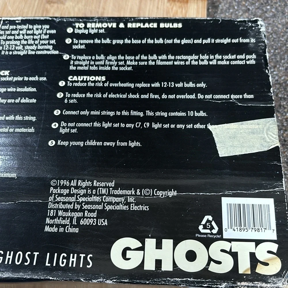 PRE OWNED VINTAGE PUMPKIN HOLLOW SMILING GHOST BLOW MOLD STRING LIGHTS